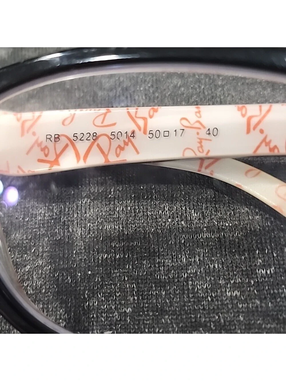 Ray Ban RB5228 5014 Full Rim Black Eyeglasses Frame 50-17 140 BTS
